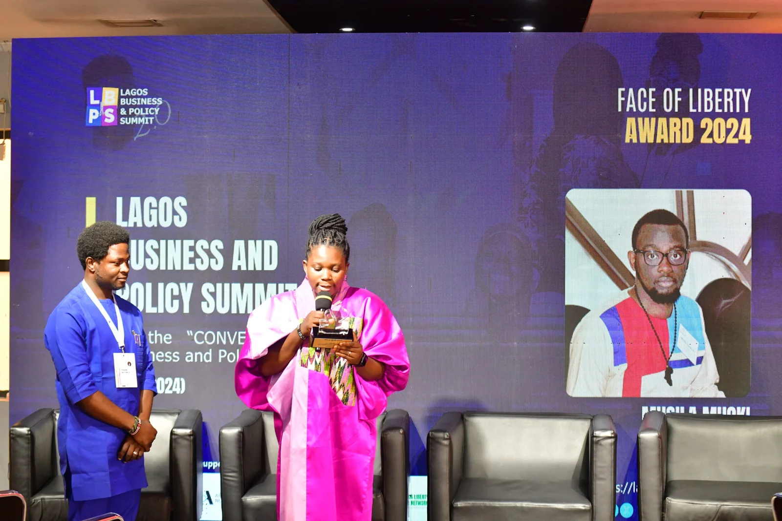 Award presentation at the Face of Liberty Awards